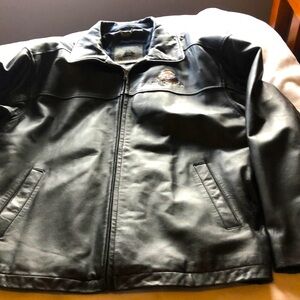 Black Leather Jacket men’s Miller MN Topp Guns